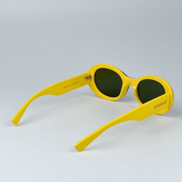 Gucci GG1587S 004 BRAND NEW Sunglasses Yellow Green Women Oval main image 12